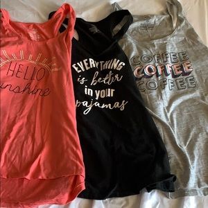 Set of 3 pajama tanks size 2x.